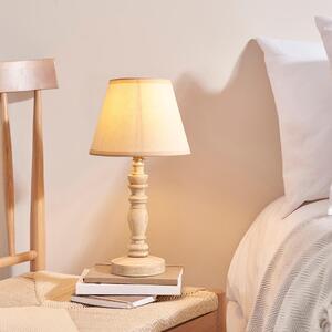 Lenoir Garden Green 16cm Shade Wood Table Lamp In Pink Clay