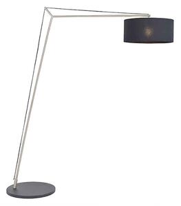 Alexandria Black Fabric Shade Floor Lamp With Matt Nickel Frame