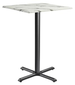 Fernie 70cm Wooden Square Bar Table In Carrara Marble Effect