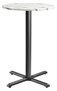 Fernie 70cm Wooden Round Bar Table In Carrara Marble Effect