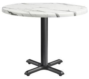 Fernie 60cm Wooden Round Bistro Table In Carrara Marble Effect
