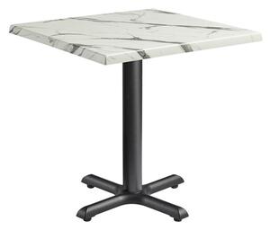 Fernie 60cm Wooden Square Bistro Table In Carrara Marble Effect