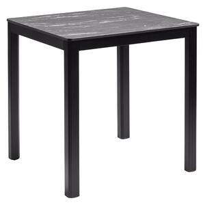 Extro 60cm Wooden Dining Table In Black Marble Textured