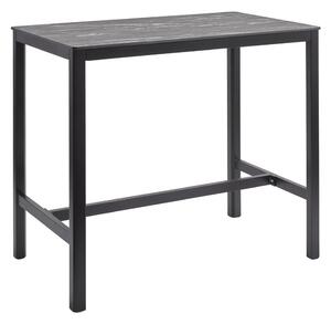 Extro 120cm Wooden Bar Table In Black Marble Textured