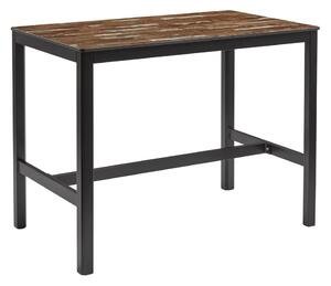 Extro 120cm Wooden Bar Table In Planked Vintage