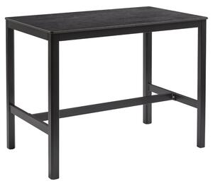 Extro 120cm Wooden Bar Table In Black Metallic Anthracite
