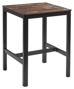 Extro 60cm Wooden Bar Table In Planked Vintage