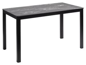 Extro 120cm Wooden Dining Table In Black Marble Textured
