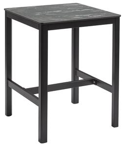 Extro 60cm Wooden Mid Bar Table In Black Marble Textured