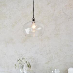 Hixson Medium Hammered Glass Pendant Ceiling Light In Nickel