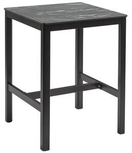 Extro 70cm Wooden Mid Bar Table In Black Marble Textured