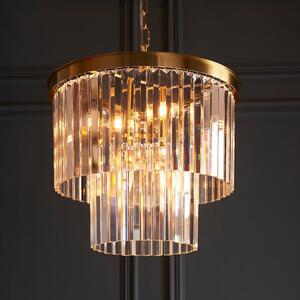 Carmel 4 Light Glass Pendant Light In Brushed Aged Brass
