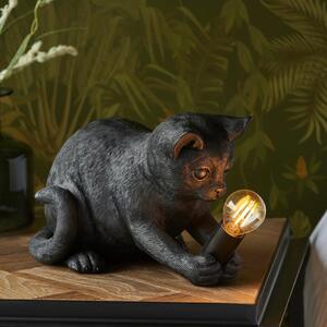Cesme Kitten Shape Table Lamp In Matt Black