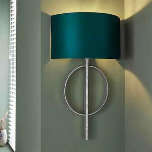 Carson Teal Fabric Wall Light In Silver