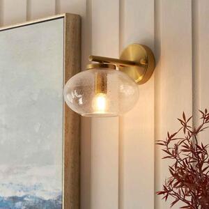 Jaffrey Clear Glass Wall Light In Brass