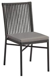 Hayward Rattan Outdoor Side Chair In Dark Grey