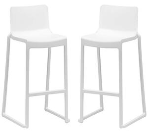 Ketchum White Polypropylene Stacking Bar Stools In Pair