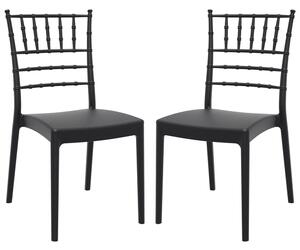 Jonesboro Black Polypropylene Stacking Side Chairs In Pair