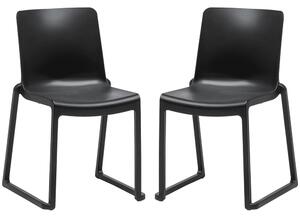 Ketchum Black Polypropylene Stacking Side Chairs In Pair