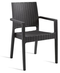 Laporte Plastic Outdoor Armchair In Dark Grey