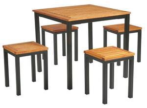 Inchture Wooden Bar Table With 4 Stools In Natural