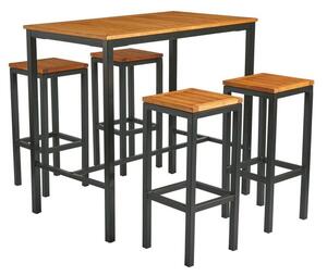 Inchture Wooden Bar Table With 4 High Stools In Natural