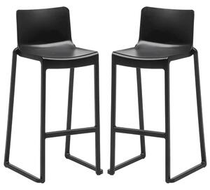 Ketchum Black Polypropylene Stacking Bar Stools In Pair