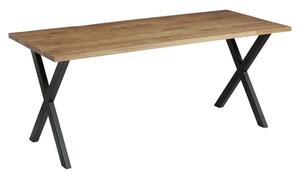 Hinton Large Wooden Dining Table In Rustic Antique Oak