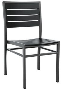 Lazzaretto Aluminium Outdoor Sidechair With Grey Frame In Black