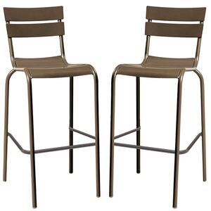 Magnolia Grey Aluminium Bar Stools In Pair