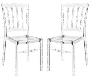 Oregon Clear Transparent Polycarbonate Side Chairs In Pair