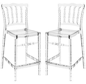 Oregon Clear Transparent Polycarbonate Bistro Chairs In Pair