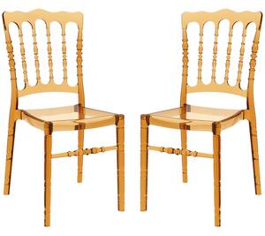 Oregon Amber Transparent Polycarbonate Side Chairs In Pair