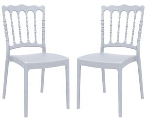 Nepean Silver Grey Outdoor Polypropylene Stacking Side Chairs In Pair
