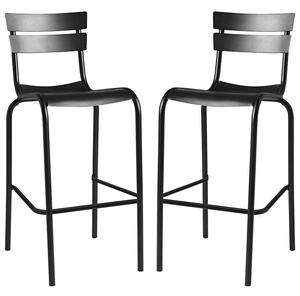 Magnolia Black Aluminium Bar Stools In Pair