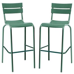 Magnolia Light Blue Aluminium Bar Stools In Pair