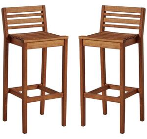Marietta Natural Wooden Bar Stools In Pair