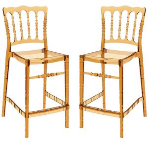 Oregon Amber Transparent Polycarbonate Bistro Chairs In Pair