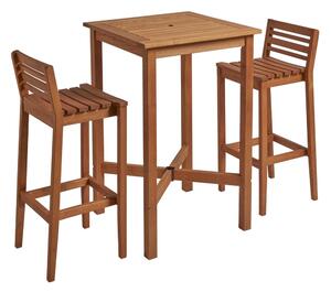 Marietta Wooden Bar Table With 2 Stools In Natural