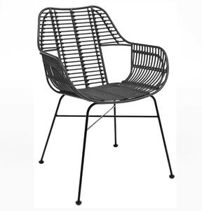 Ponoka Rattan Outdoor Stacking Armchair In Black