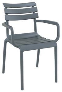 Pikeville Polypropylene Outdoor Armchairs In Dark Grey