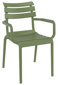 Pikeville Polypropylene Outdoor Armchairs In Olive Green