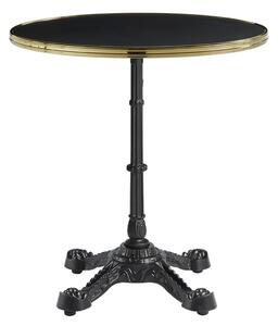 Pontiac 60cm Gold Rim Wooden Bistro Table In Black