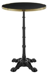 Pontiac 60cm Gold Rim Wooden Bar Height Table In Black