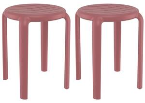 Tacoma Marsala 45cm Polypropylene Stools In Pair