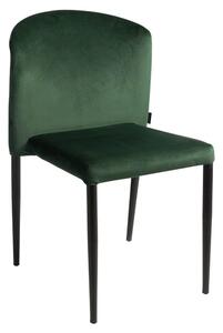Vallejo Outdoor Velvet Stacking Side Chairs In Dark Green