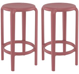 Tacoma Marsala 75cm Polypropylene Stools In Pair