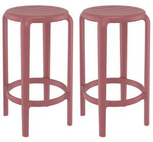 Tacoma Marsala 65cm Polypropylene Stools In Pair