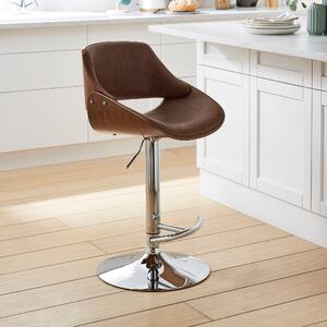 Trento Adjustable Height Bar Stool, Faux Leather Tan