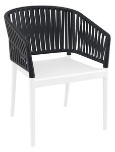 Penwell Polypropylene Outdoor Armchair In White And Black
